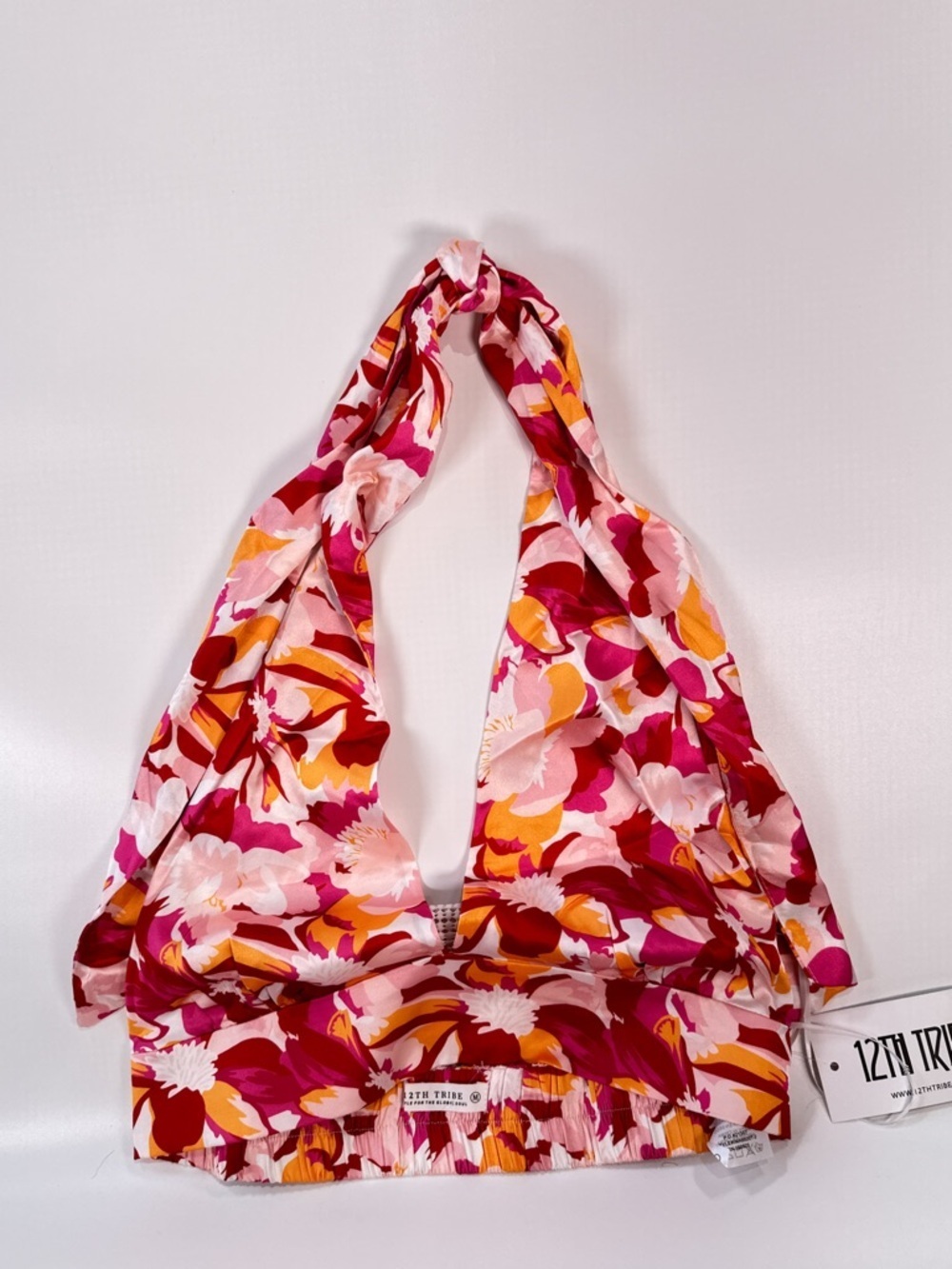 12th Tribe Floral Halter Set in Pink, Red & Orange - Picture 2 of 14